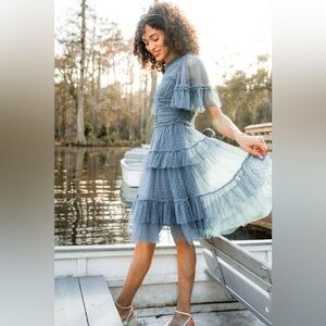 IvyCityCo Short Whimsical Dress in Blue NWT